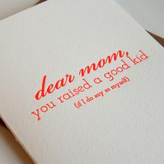 Dear Mom - Card