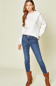 Ribbed Lace Sweater