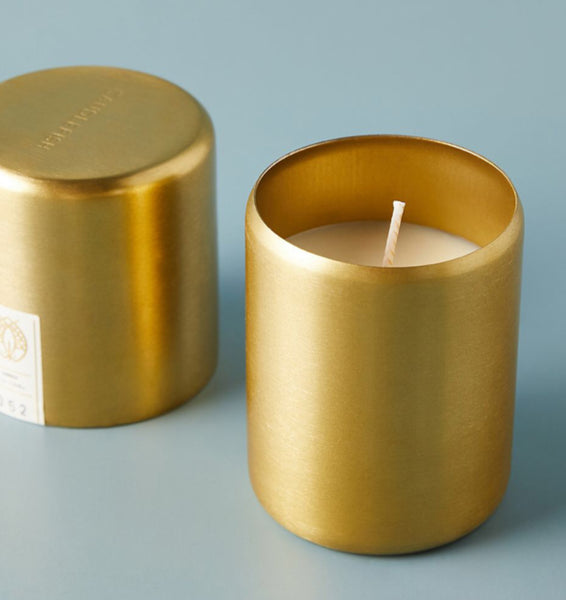 Gold Molded Metal Vessel Candle