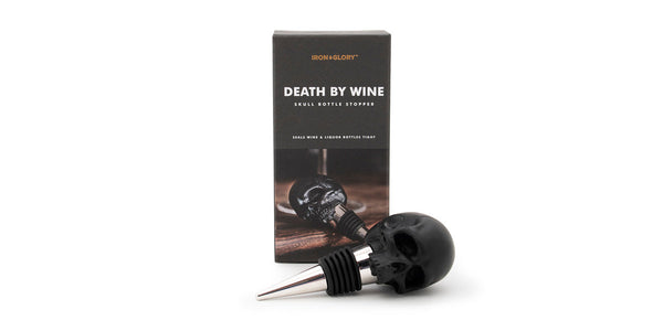 Death By Wine Skull Bottle Stopper