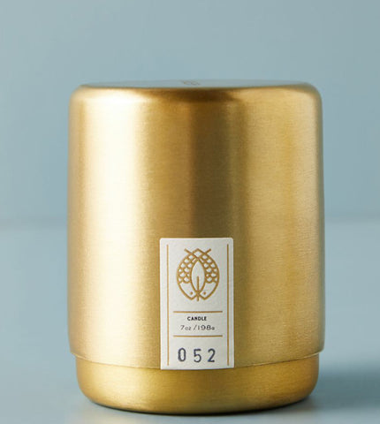 Gold Molded Metal Vessel Candle
