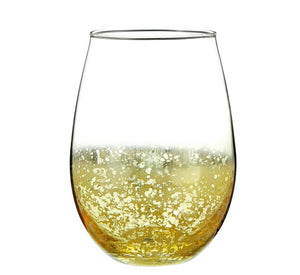 Stemless Wine Glass with Gold